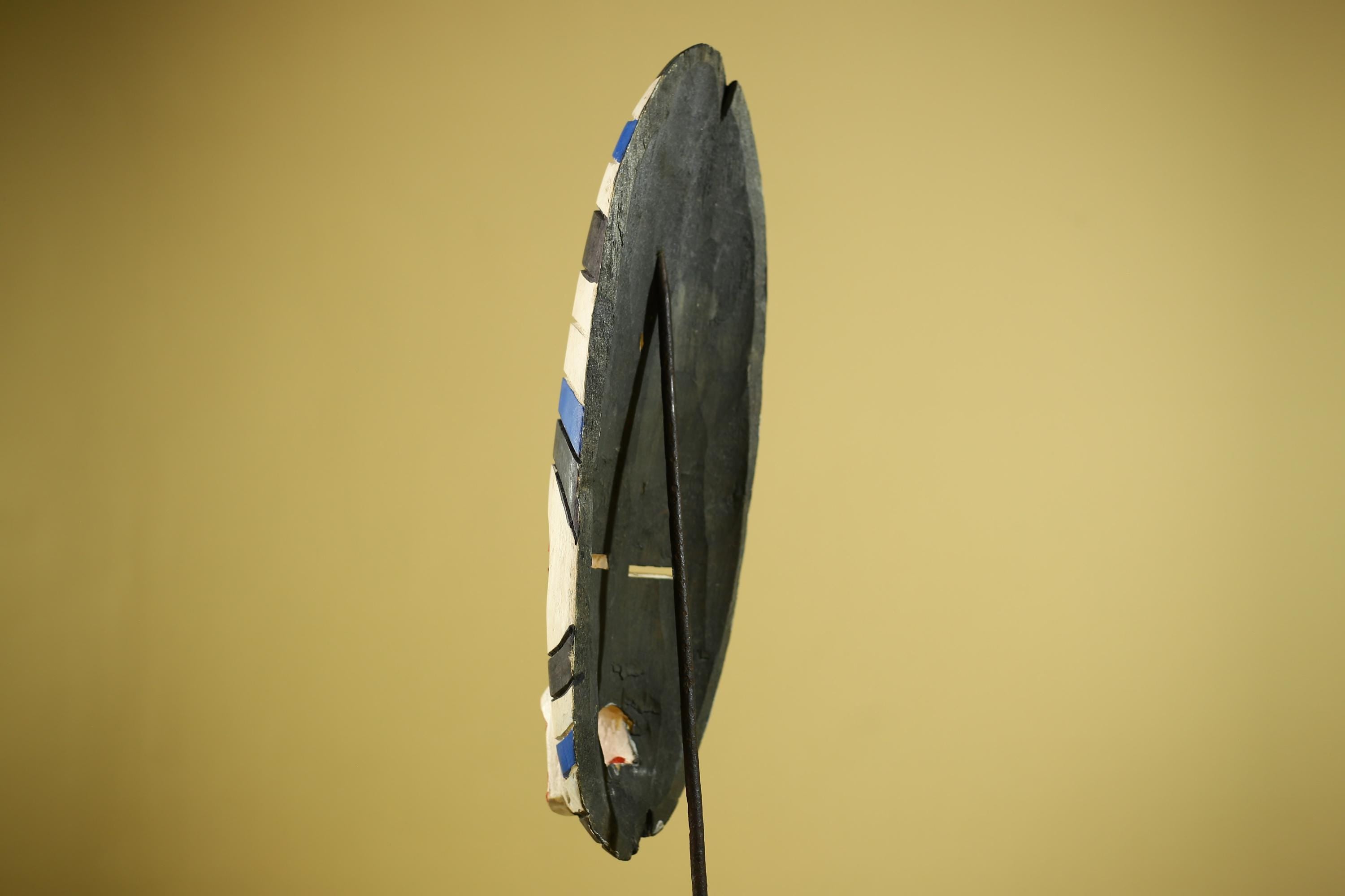 African Tribal Mask Painted Wood Long Face Wall Decor Ethnic Art Sculpture-G6336