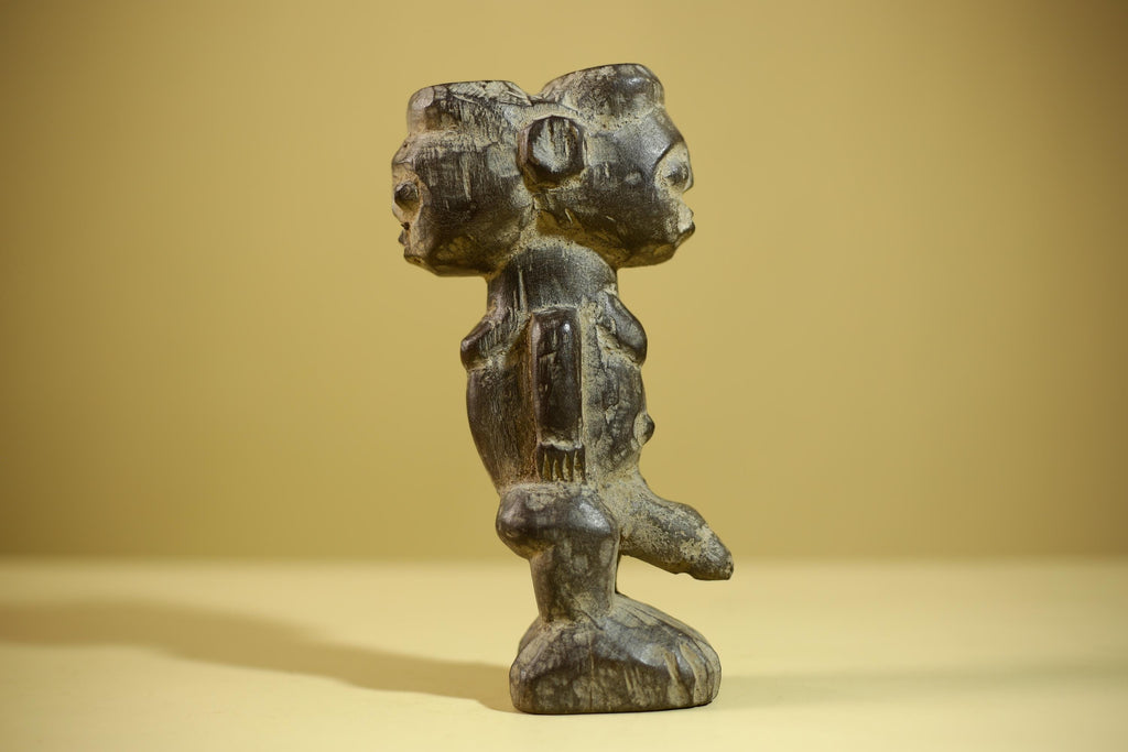African Tribal Figure Wood Sculpture Primitive Carving Male Statue Artifact-G6345