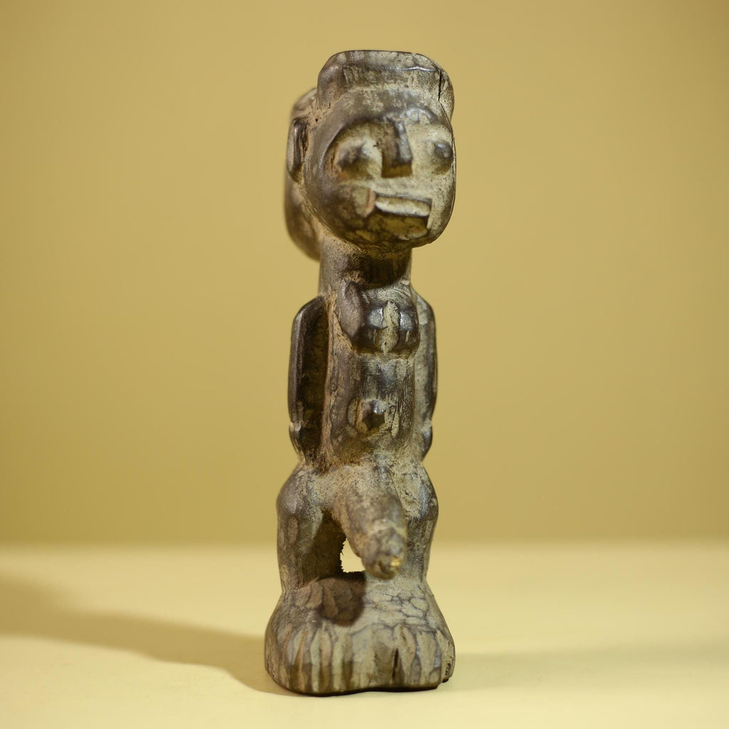 African Tribal Figure Wood Sculpture Primitive Carving Male Statue Artifact-G6345