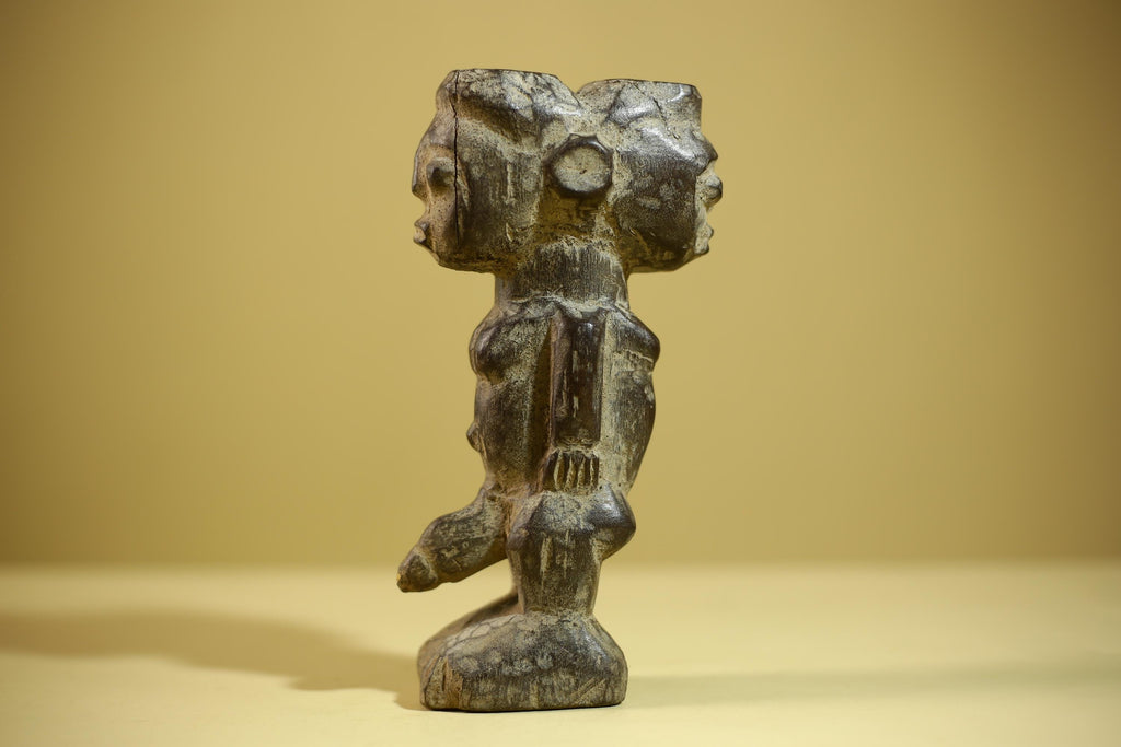 African Tribal Figure Wood Sculpture Primitive Carving Male Statue Artifact-G6345