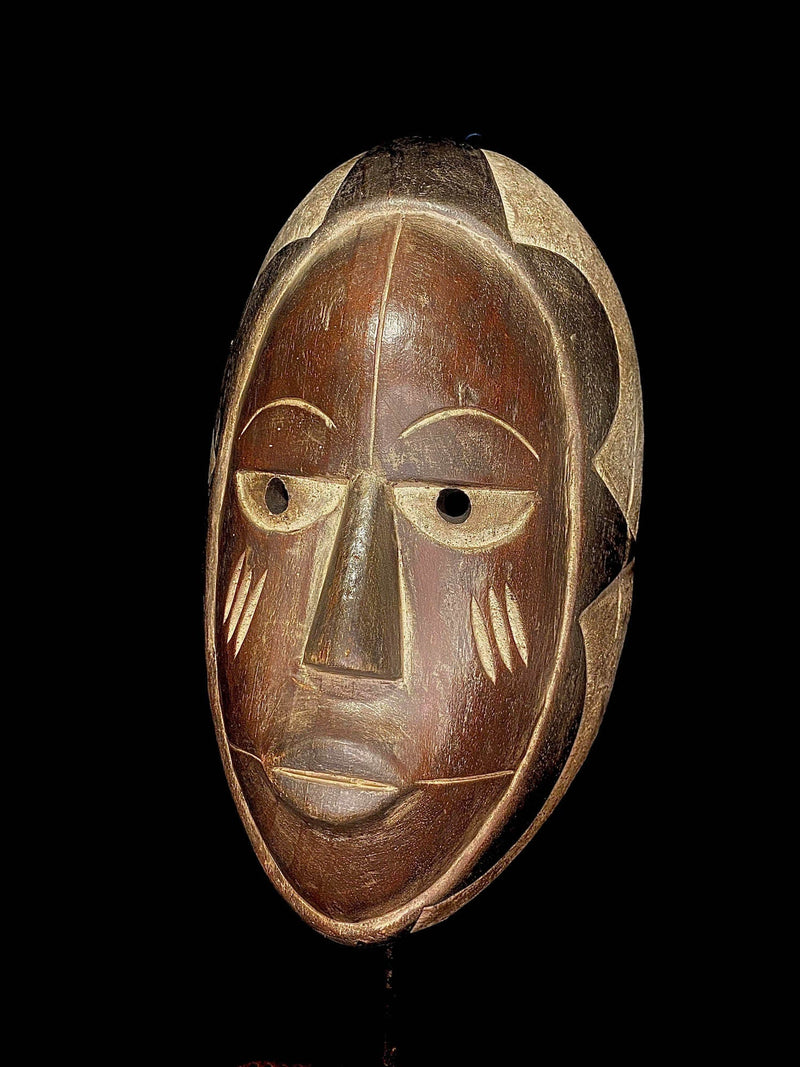Lega African mask antiques tribal art vintage Wood Carved