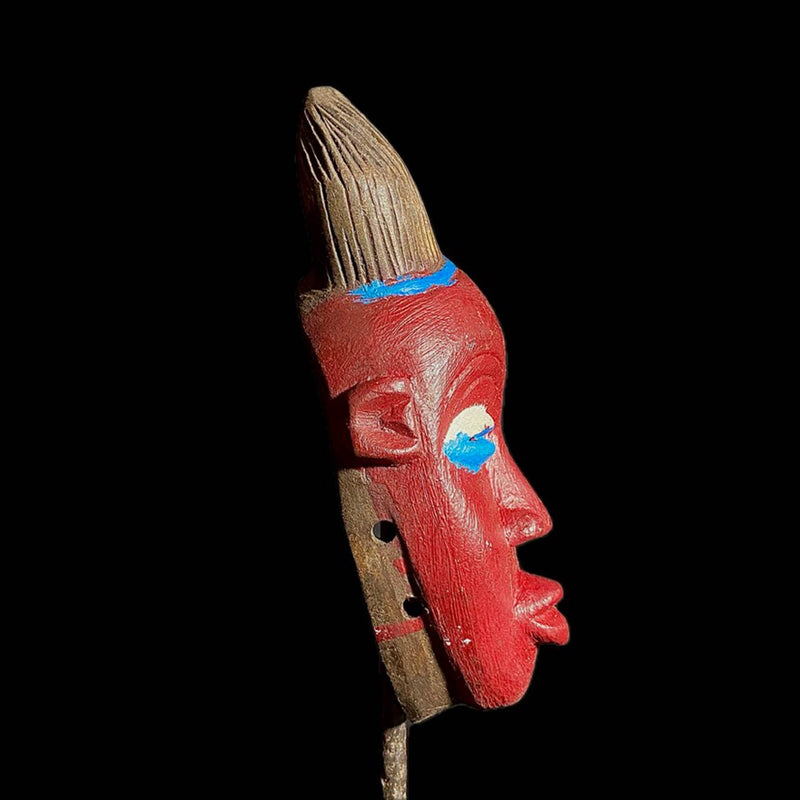 Mask African Tribal Face Guru Wood Hand Carved Vintage Wall
