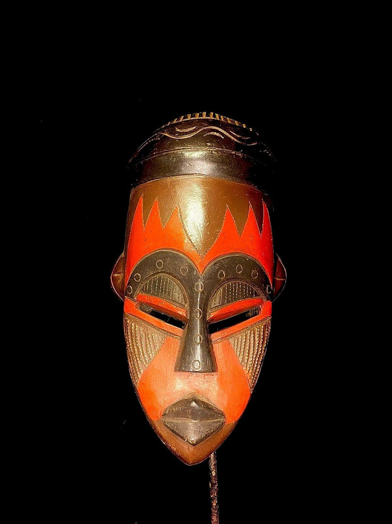 Nigerian Red and Black Handcrafted African Rubberwood Mask