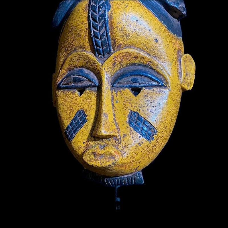 Vintage Hand Carved Wooden Tribal African Art Face Mask