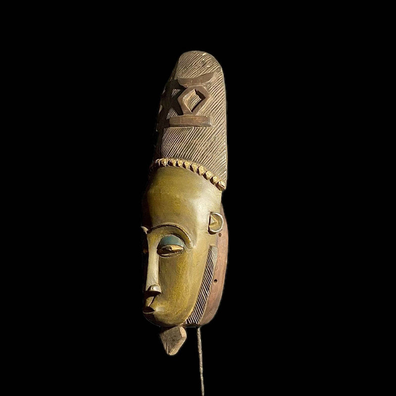 Vintage Hand Carved Wooden Tribal African Face Guro Mask