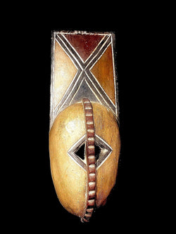 African  Mask Handmade vintage Art Bobo Peoples, Bwa Plank Owl Mask Tribal Face Mask Wood Hand-4991