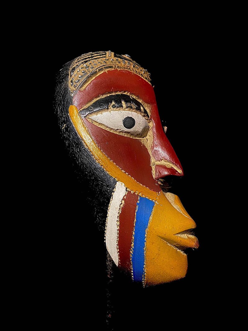 African antique Handmade masks antiques tribal Face vintage Wood Okpesu GHANA-5068