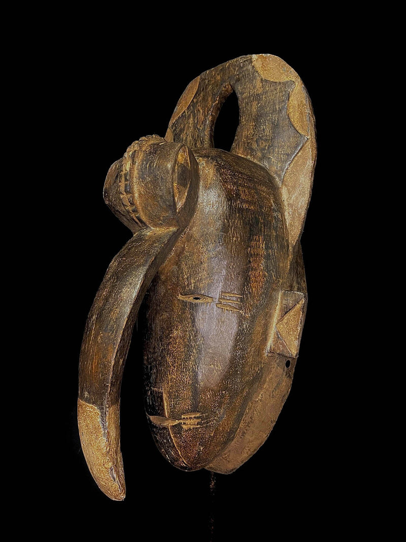 African mask Face Mask Wood Hand Carved Baoulé GURO Mask-5094