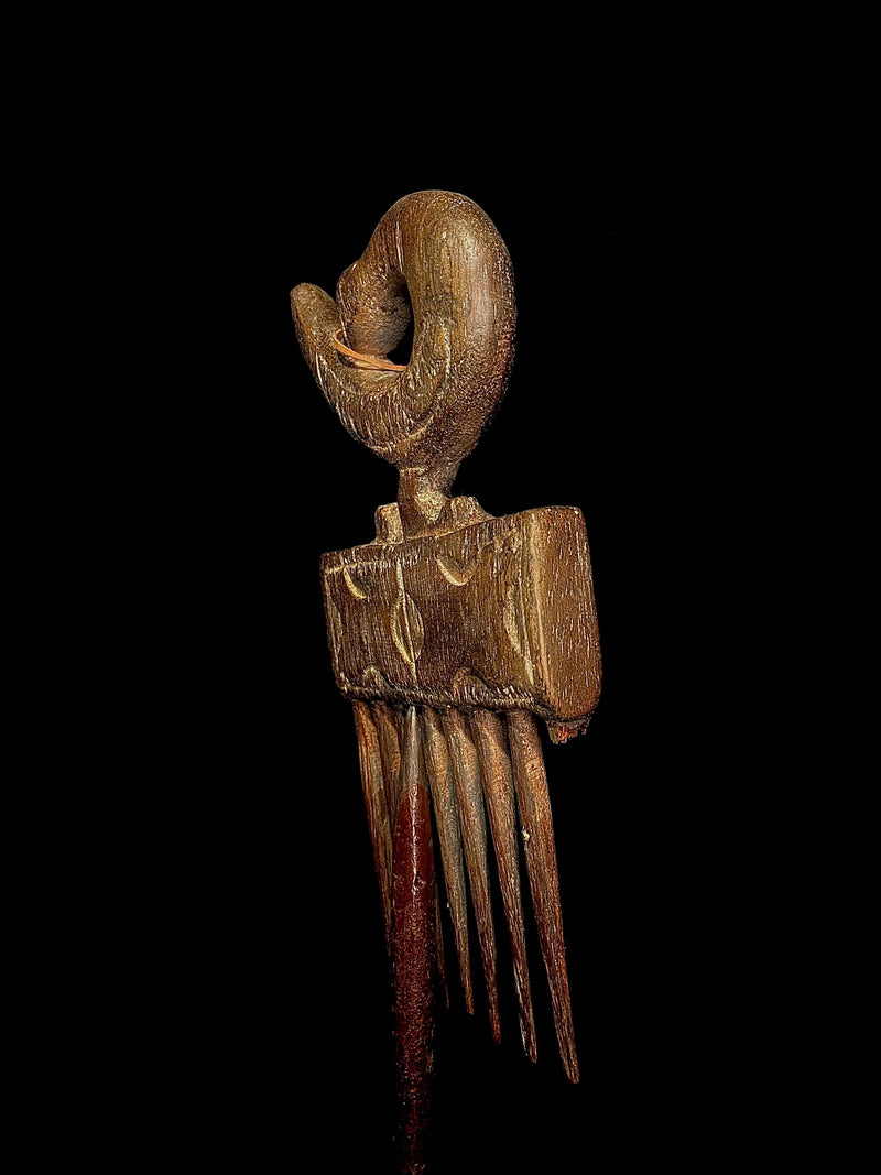 african sculpture Tribal Art Wooden Carved statue tribal Wall Sculptures Old Wooden Comb-5020