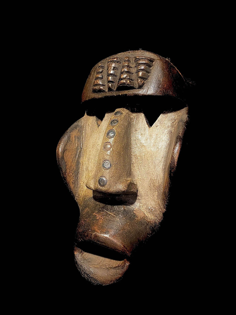 African mask Tribal Face Mask Dan Kran Wooden Polychrome Kaogle Mask-5167