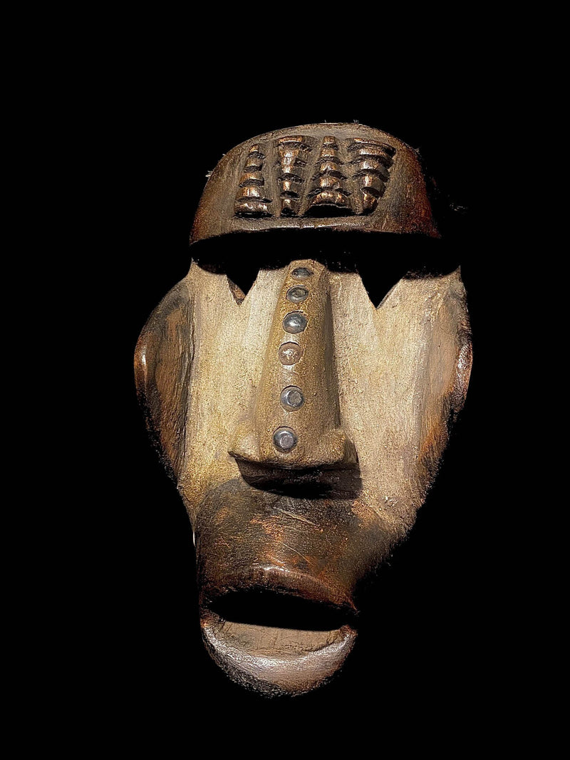 African mask Tribal Face Mask Dan Kran Wooden Polychrome Kaogle Mask-5167