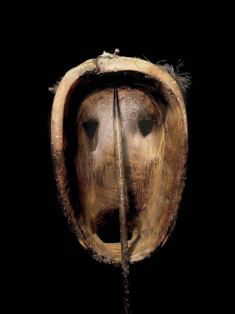 African mask Tribal Face Mask Dan Kran Wooden Polychrome Kaogle Mask-5167