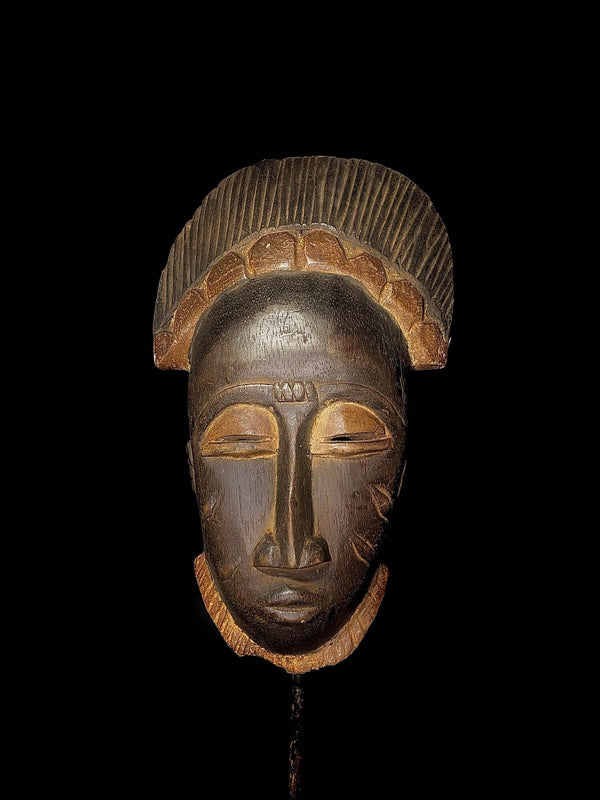 african mask antiques tribal Face vintage Carved Baule African mask-5256