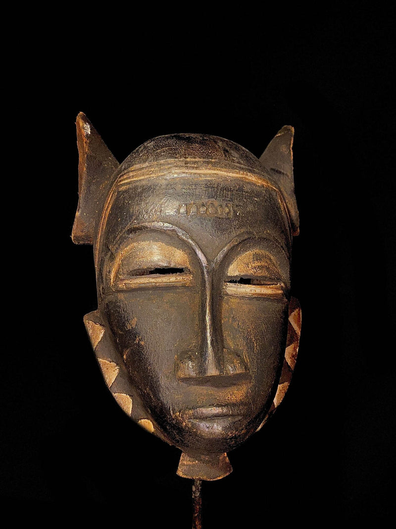 african mask Carved Wood Tribal Mask vintage hanging tribal Baule Mask--5255