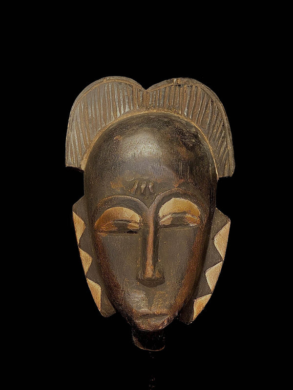 african masks antiques Face vintage carved wood Hanging guro masks -5304