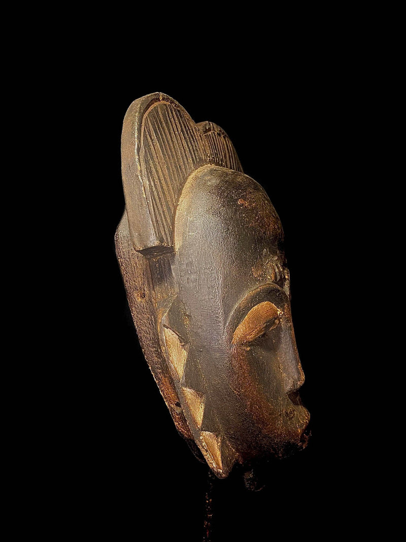 african masks antiques Face vintage carved wood Hanging guro masks -5304