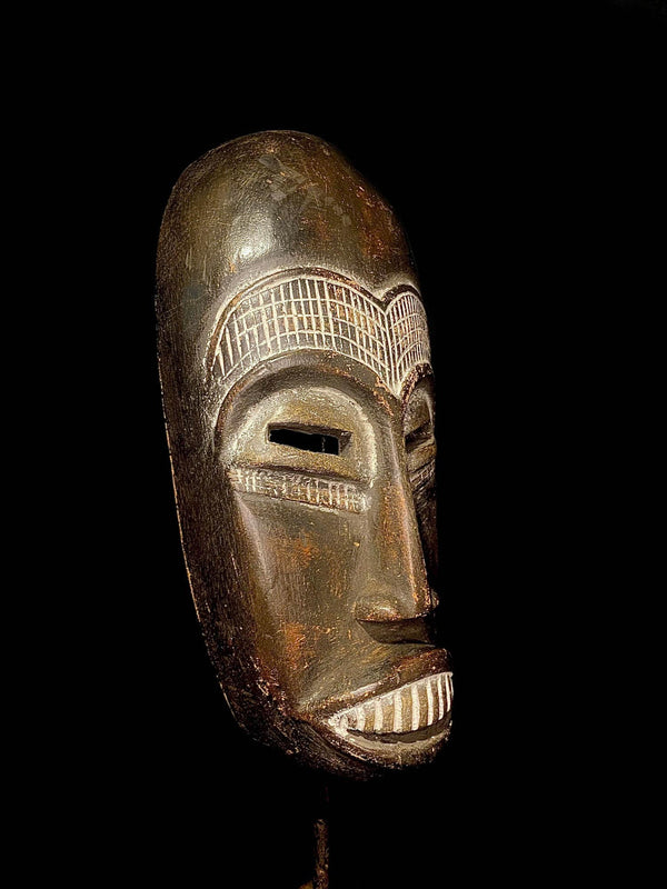 african mask antiques tribal Face vintage Wood Carved Songye Kifwebe Mask-5301
