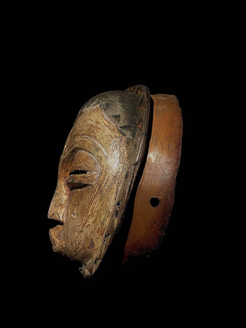 African Mask Wooden Hand Carved Vintage Wall Mask Facial Mask Ekpo Eket Mask-5013