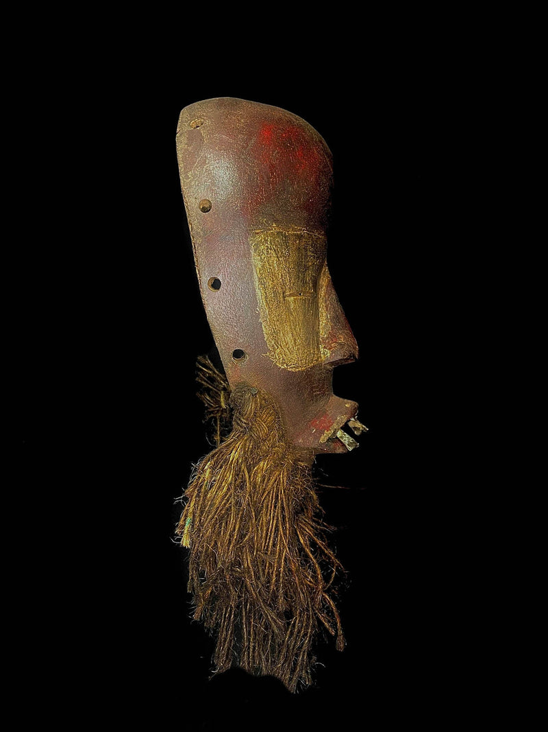 African Mask Tribal Face Mask Wood Hand Carved Vintage Wall Hanging Dan Gunyéya-5010