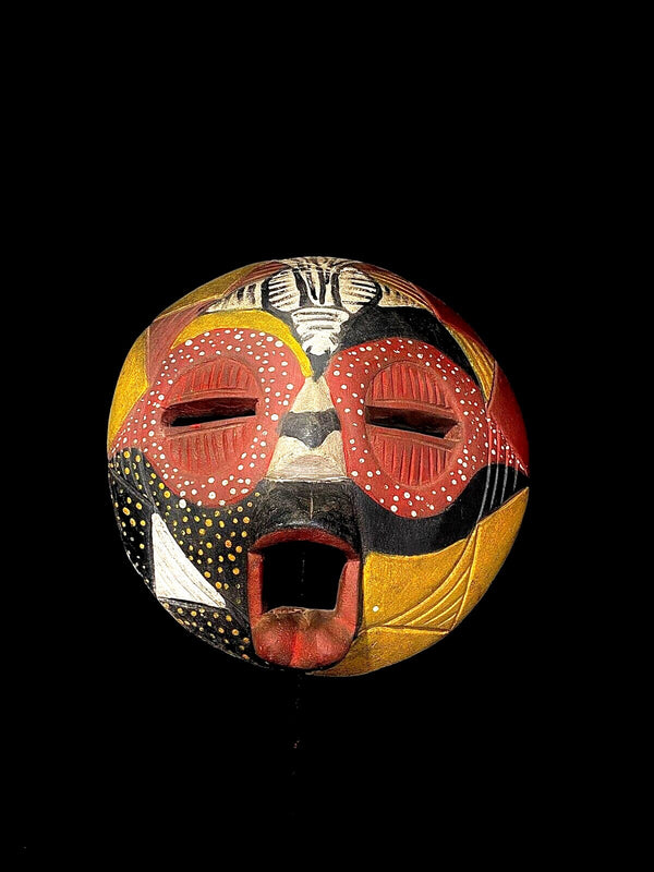 antique wood mask, 'Betrothed' GHANA Hand Carved Tribal Mask-5058