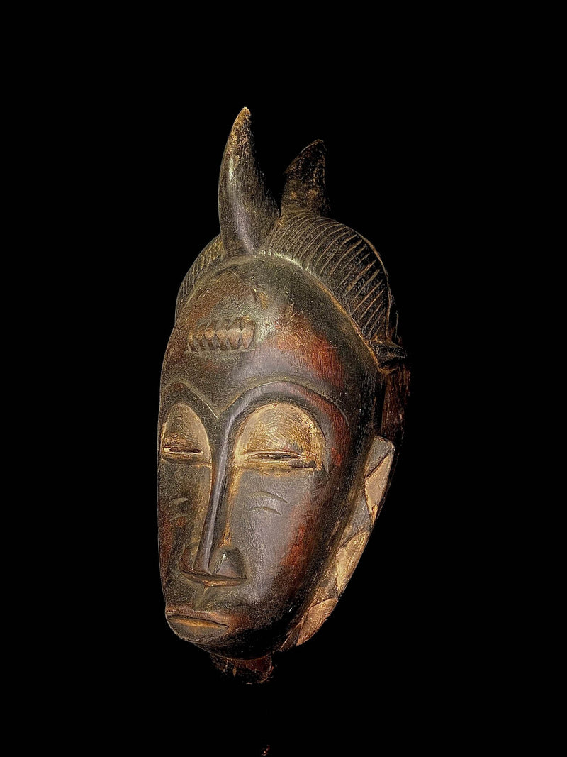 African Tribal Face Mask Coast Baule Wall Hanging-5348