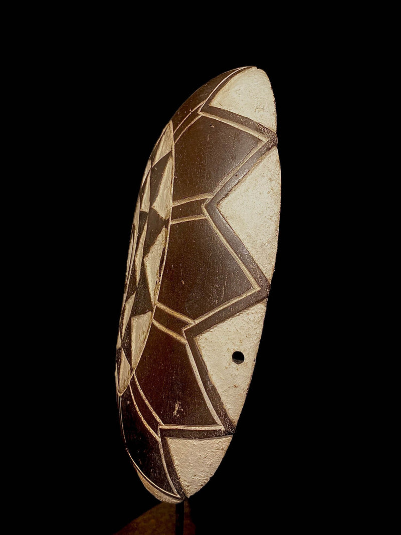 African antique Handmade mask tribal Face vintage Bamileke Tribe Wooden Shields -5125