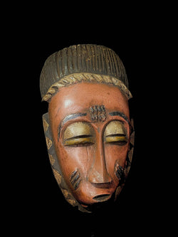 African Tribal Art Wooden Carved Antique African Mask Wood Guro -5175