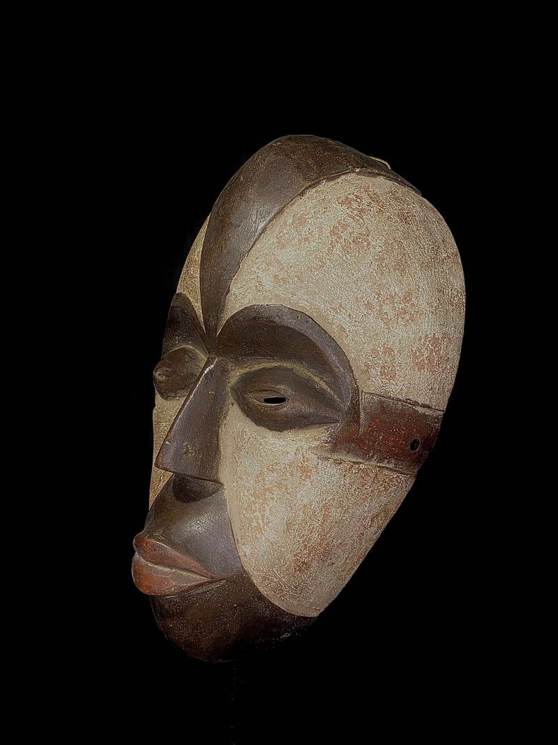 african Mask Wooden Masque facial Igbo Tribe Handcarved-5194