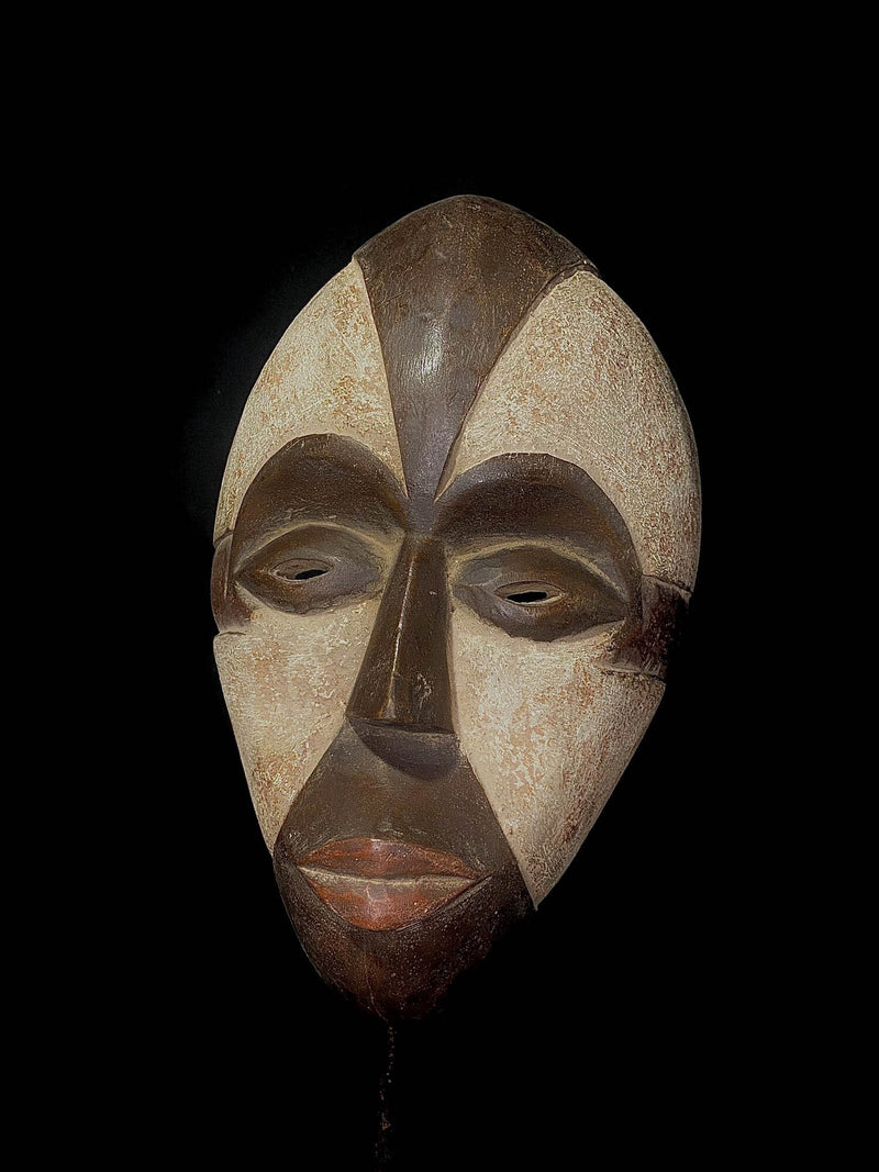 african Mask Wooden Masque facial Igbo Tribe Handcarved-5194