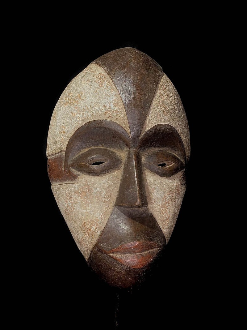 african Mask Wooden Masque facial Igbo Tribe Handcarved-5194