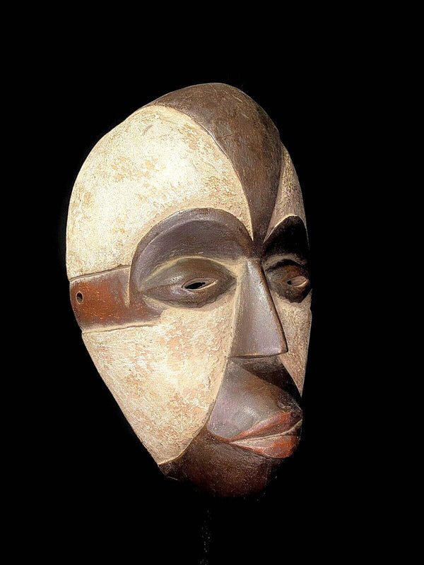 african Mask Wooden Masque facial Igbo Tribe Handcarved-5194