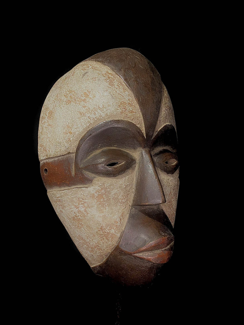 african Mask Wooden Masque facial Igbo Tribe Handcarved-5194