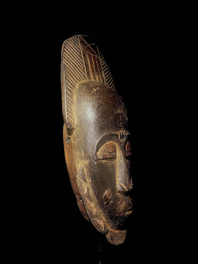 african mask Tribal Mask Tribal Face Vintage Wood Carved Hanging Bete Guro--5248