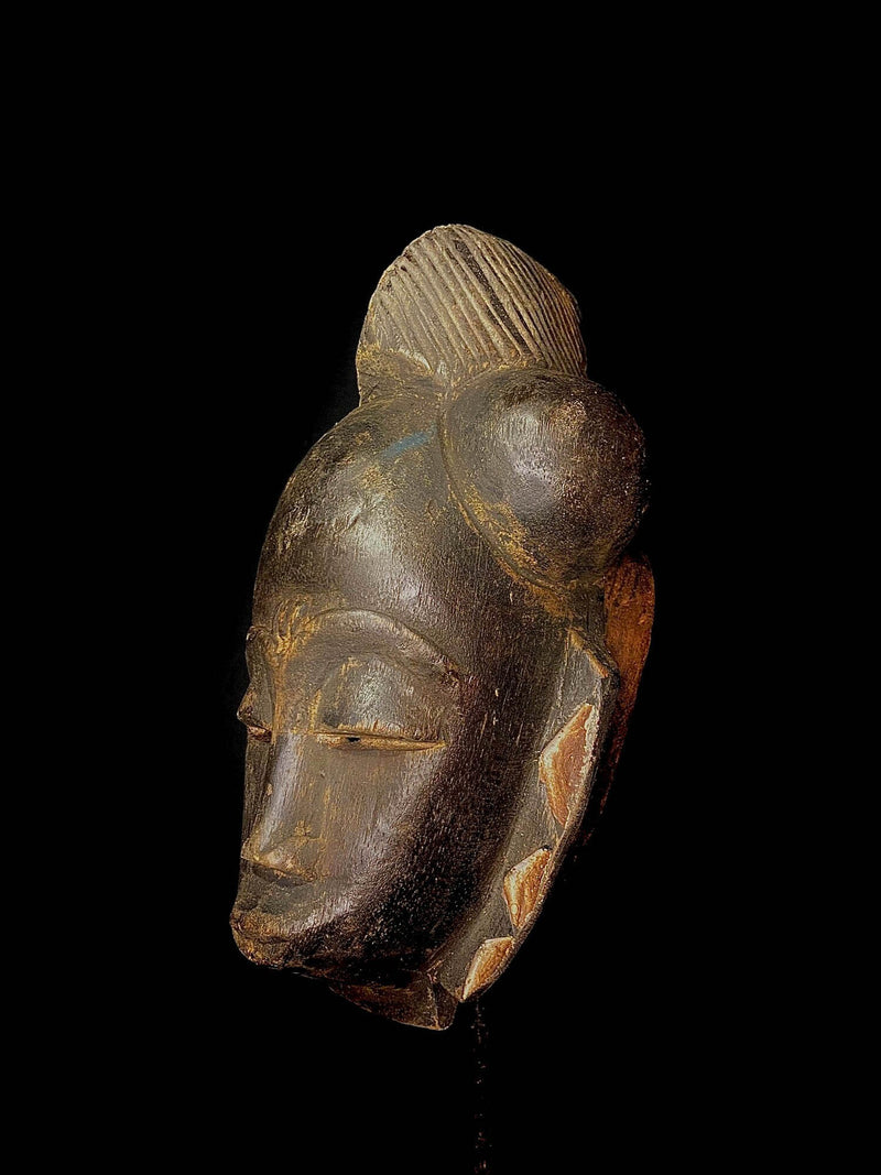 african mask Baule Yaure African mask antiques tribal Face Carved Hanging 5266
