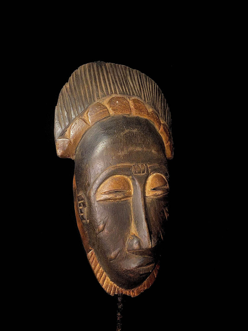 african mask antiques tribal Face vintage Carved Baule African mask-5256