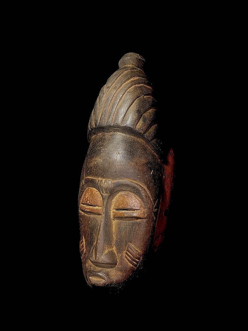 african mask antiques tribal Face vintage Wood Carved Hanging Guro mask-5279