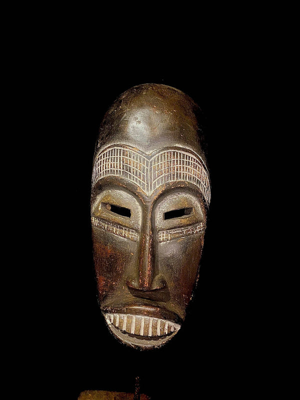 african mask antiques tribal Face vintage Wood Carved Songye Kifwebe Mask-5301