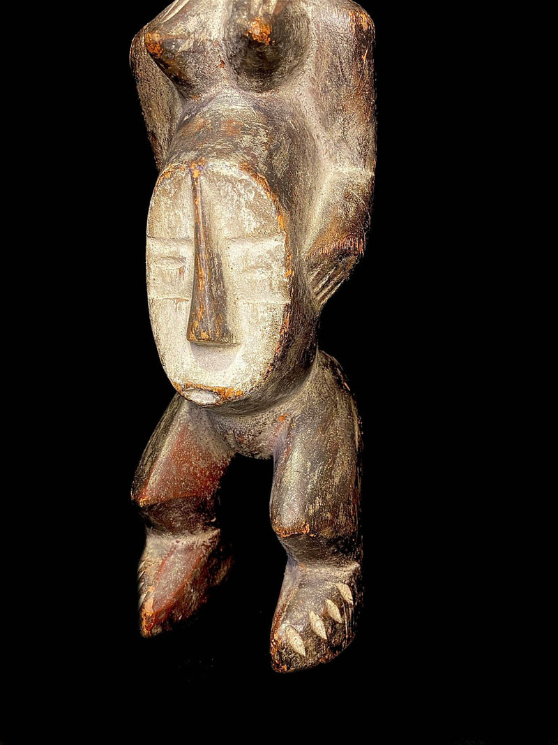 african sculpture Tribal figure Wooden Carved statue tribal wood Lega Sakimatwematwe -6540