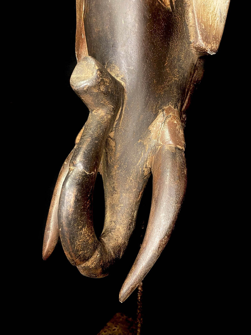 African Mask Hand Carved Elephant African Mask guru elephant Wisdom - 6584