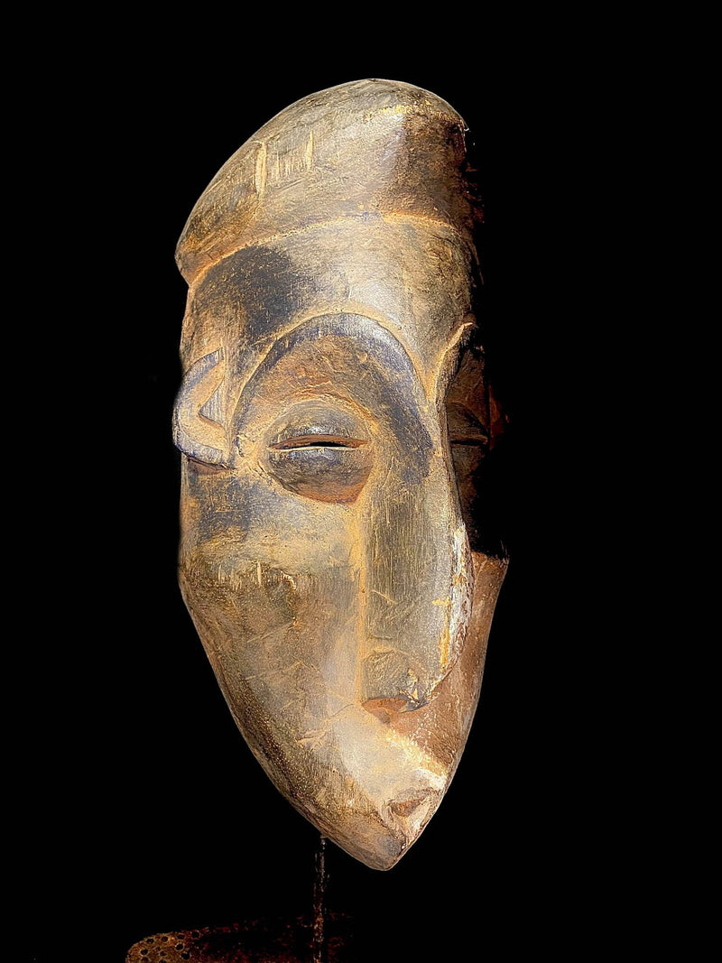 African Mask Tribal Face Wood Hand Carved Female Mask Mmwo Igbo-6533