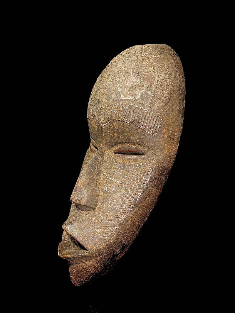 African mask antiques tribal Carved Old Mask Dan We Liberia African-6274