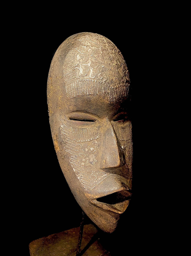 African mask antiques tribal Carved Old Mask Dan We Liberia African-6274