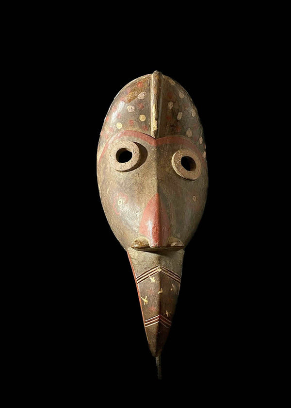 african Mask Wooden Hand Carved Vintage Wall Mask tribal african Dan Bird-6695