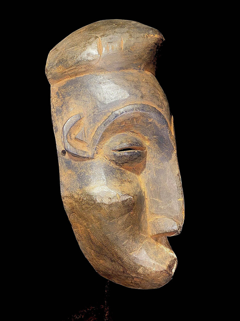 African Mask Tribal Face Wood Hand Carved Female Mask Mmwo Igbo-6533