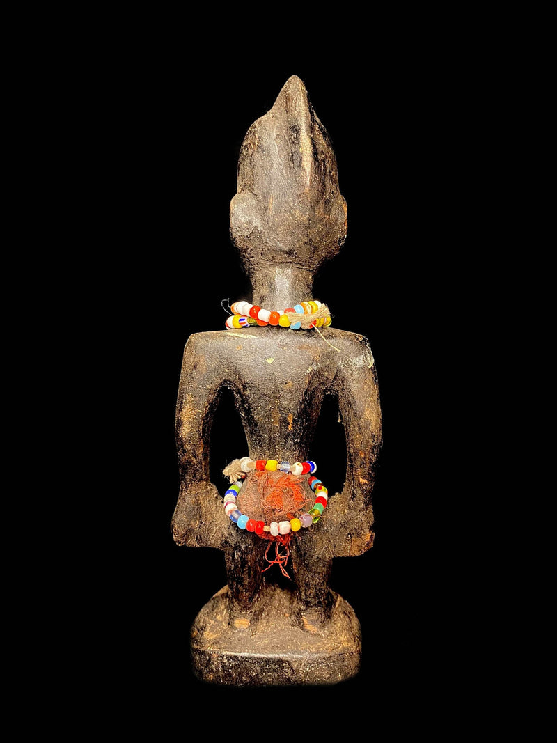 African Tribal Art Wooden Carved Female Figure Yoruba in Early Art Home Décor-6536