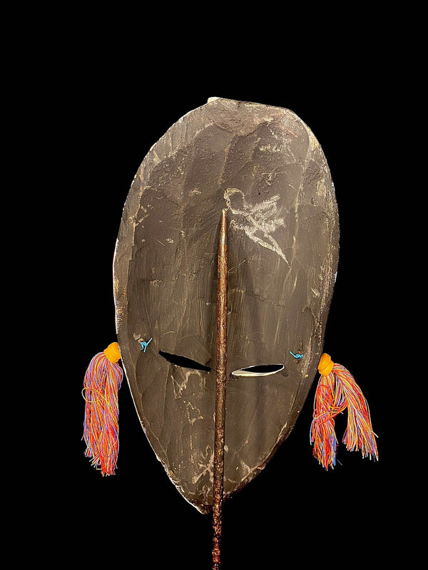 African Mask africa wood mask GHANA Tribal Mask Handmade vintage-6201