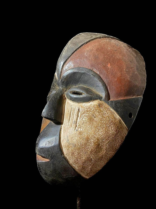 african mask  Face Mask Wood Hand Carved Vintage Wall Hanging Igbo -6740