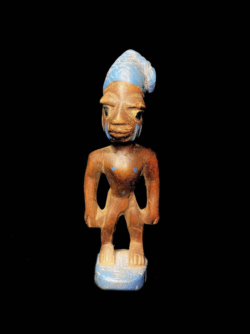 African mask Wooden Carved statue tribal wood Yoruba wooden carving-6539