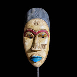 African Mask Wooden Guro Mask Wall Hanging Primitive Art-8130