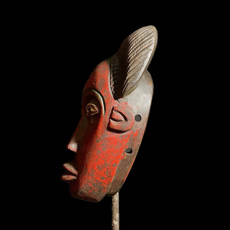 African Mask Antiques Tribal Art Face Vintage Wood Carved Vintage Guro-8132